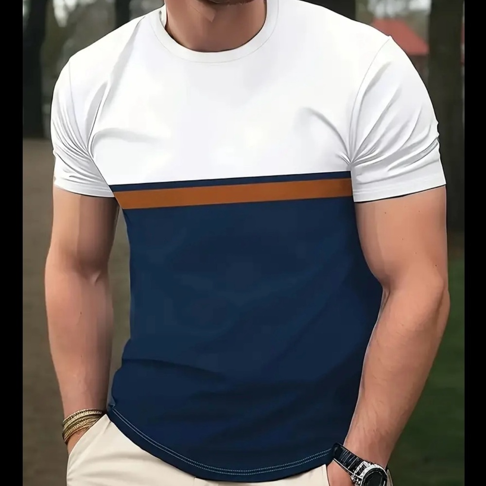 NEW! Men's Color Block Fashion Tee